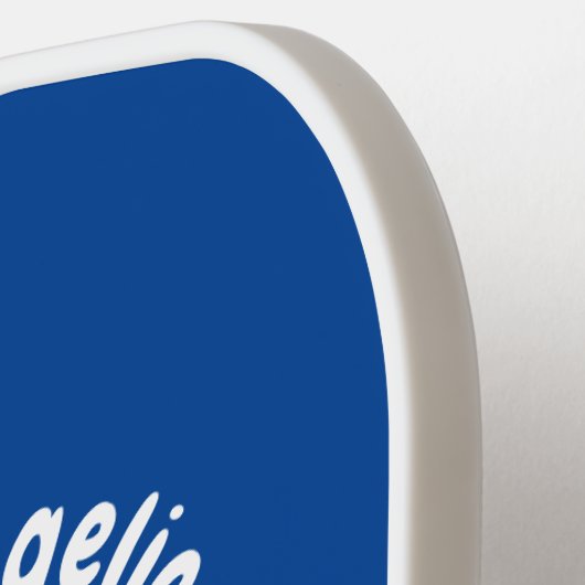 Cartoon met kutzend kaars pickleball paddle (Links Detail)