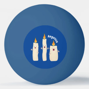 Cartoon met kutzend kaars pingpongballen