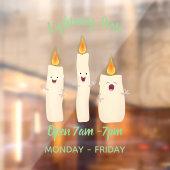 Cartoon met kutzend kaars raamsticker (Vel 2)