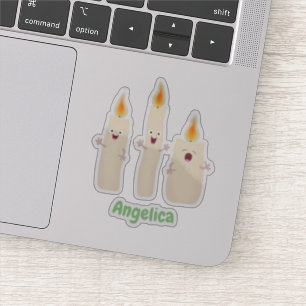 Cartoon met kutzend kaars sticker