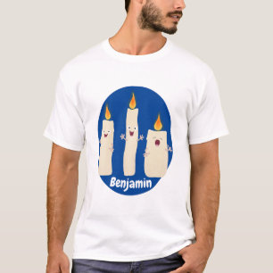 Cartoon met kutzend kaars t-shirt