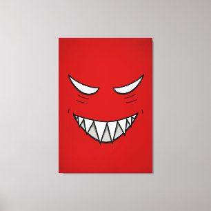 Cartoon met rode ogen canvas afdruk