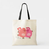 Cartoon met rolschaatsen Canvas tas (Achterkant)