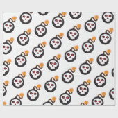 cartoon met schedelbom cadeaupapier (Vlak)