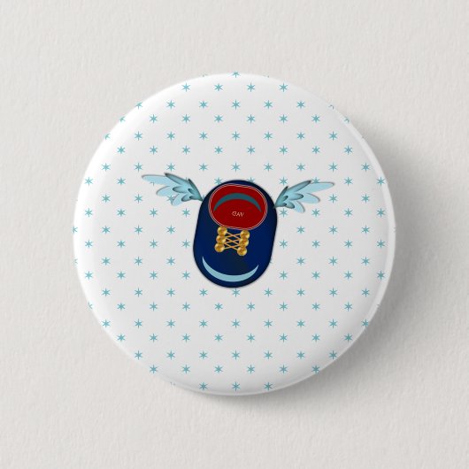 Cartoon met schil ronde button 5,7 cm (Voorkant)