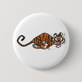 Cartoon met tijger ronde button 5,7 cm (Voorkant)