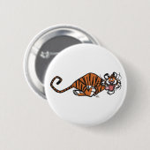 Cartoon met tijger ronde button 5,7 cm (Voorkant /achterkant)