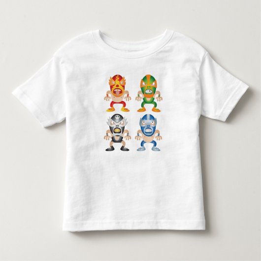 Cartoon Mexican Wrestlers Kinder Shirts (Voorkant)