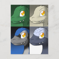 Cartoon Microraptors Dinosaurus Bladwijzer 1