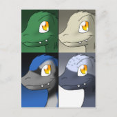 Cartoon Microraptors Dinosaurus Bladwijzer 1 Briefkaart (Voorkant)