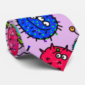 Cartoon Microscopische bacteriën insectenverdelgin Stropdas (Opgerold)