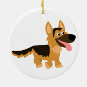 Cartoon mignon Allemand Berger Ornement de chien (Dos)