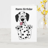 Cartoon mignon Chien dalmate Carte d'anniversaire  (Fleur jaune)