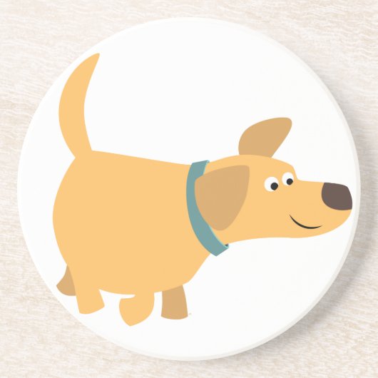 Cartoon mignon Dessous de verre Labrador Jaune (Devant)