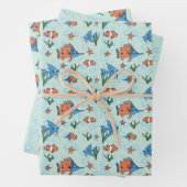 Cartoon mignon FisWrapping Papier plat Ensemble de (En situation)