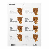 Cartoon mignon 'Good Vibe' Bear Étiquette de livra (Feuille entière)