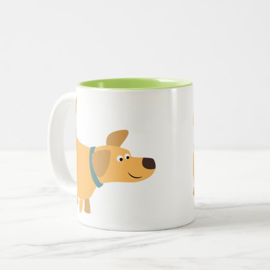 Cartoon mignon jaune Labrador Mug (Devant gauche)