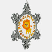 Cartoon mignon Lion Mandala Pewter Ornement (Gauche)