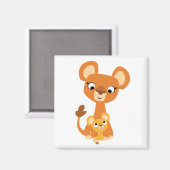 Cartoon mignon Mère Lion et petit aimant (Recto/Verso)