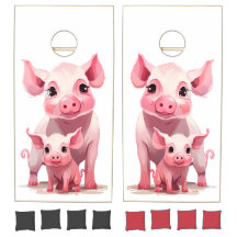 Cartoon mignon Momma Cochon et petit cochon