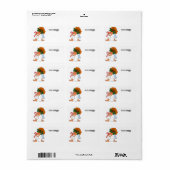 Cartoon mignon Noël Angel Étiquette de adresse (Feuille entière)