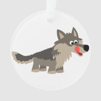 Cartoon mignon Soigné Wolf Acrylique Ornement