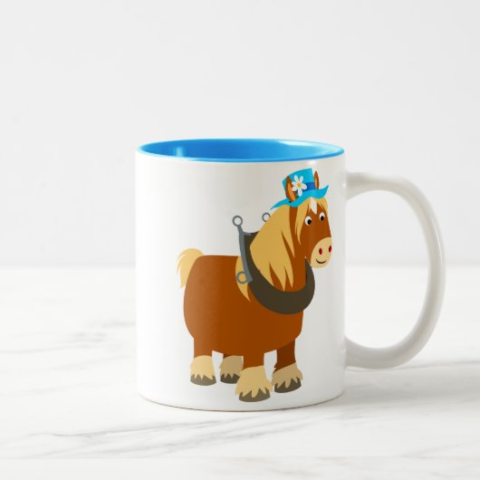 Cartoon mignon Trait Breton Cheval Mug (Droit)