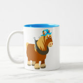 Cartoon mignon Trait Breton Cheval Mug (Gauche)