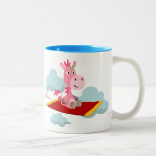Cartoon mignon Unicorn's Magic Carpet Ride Mug