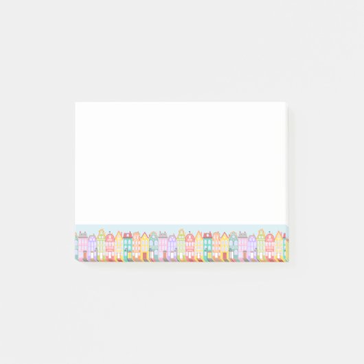 Cartoon mignon Vieux Ville Post-it® Notes (Devant)