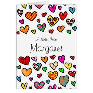 Cartoon mignon Whimsical Multi Love Motif de coeur