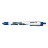 Cartoon militair jachtvliegtuig zwarte inkt pen (Bodem)