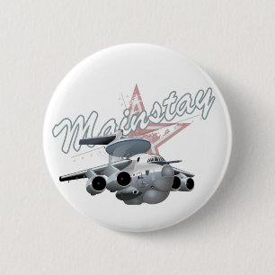 Cartoon militair vliegtuig ronde button 5,7 cm