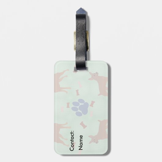 Cartoon Miniature Pinscher Bagagelabel (Achterkant verticaal)