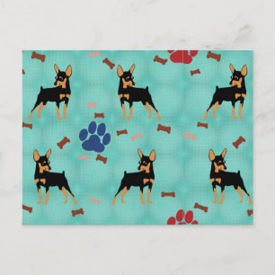 Cartoon Miniature Pinscher Briefkaart