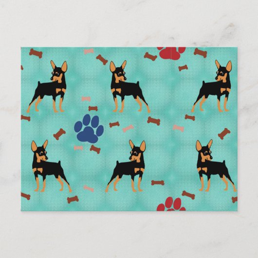 Cartoon Miniature Pinscher Briefkaart (Voorkant)