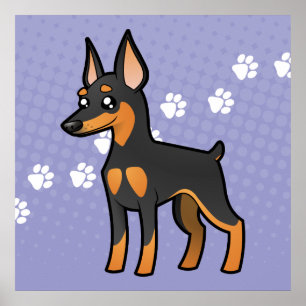 Cartoon Miniature Pinscher/Manchester Terrier Poster