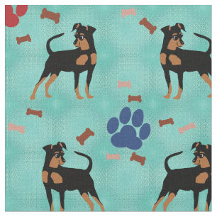 Cartoon Miniature Pinscher Stof