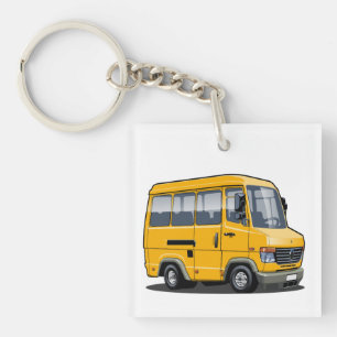 Cartoon-minibus Sleutelhanger