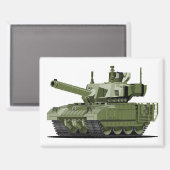 Cartoon moderne gepantserde tank magneet (Voorkant / Achterkant)