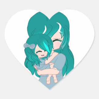 Cartoon moeder & dochter Sticker