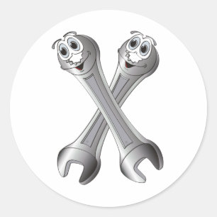 Cartoon Moersleutels Ronde Sticker