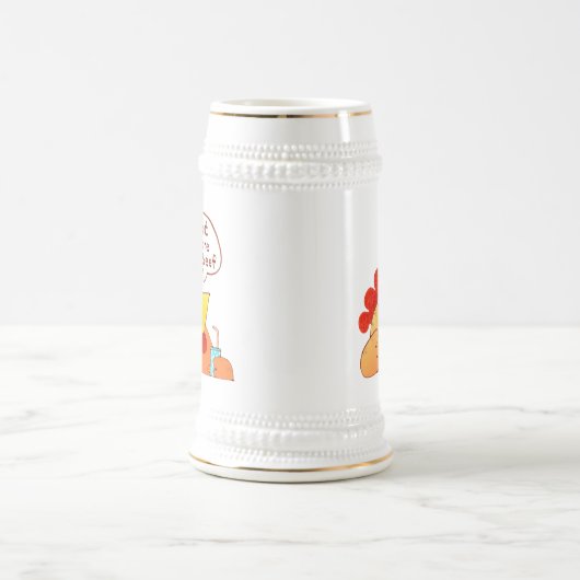 Cartoon Mok | Kippenworst eet meer rundvlees (Center)