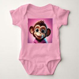 Cartoon Monkey Baby Bodysuit