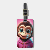 Cartoon Monkey Bagagelabel (Voorkant verticaal)