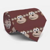 Cartoon Monkey Face Stropdas (Opgerold)