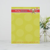 Cartoon Monkey Fun Personal Custom Letterhead Gepersonaliseerd Briefhoofd (Staand voorkant)