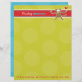 Cartoon Monkey Fun Personal Custom Letterhead Gepersonaliseerd Briefhoofd (Voorkant / Achterkant)