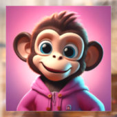 Cartoon Monkey Venster Cling Raamsticker (Vel 2)