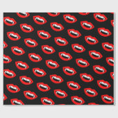 Cartoon Monster Vampire Lips sharp Teeth Fangs Cadeaupapier (Vlak)